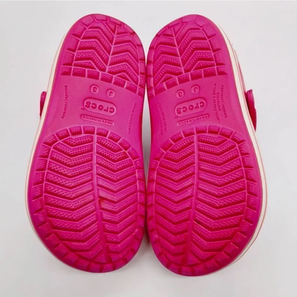 Crocs Crocband II Casual Slip On Shoes Youth Girls Size‎ 3 Pink Juniors Clogs